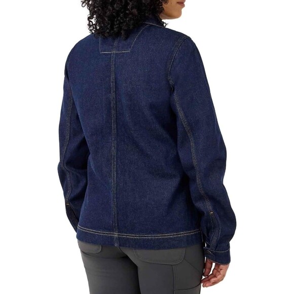 Carhartt NWT Womens New L Denim Chore Coat Jacket Jean Blue Pockets Logo Relaxed - Picture 2 of 6